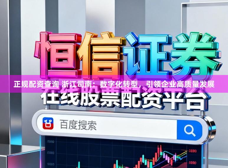 正规配资查询 浙江司南：数字化转型，引领企业高质量发展